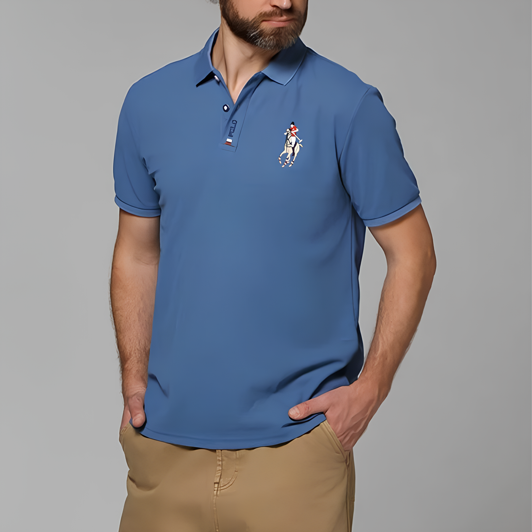 Camisa Polo Masculina Portuga Azul