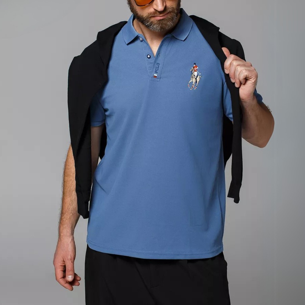 Camisa Polo Masculina Portuga Azul