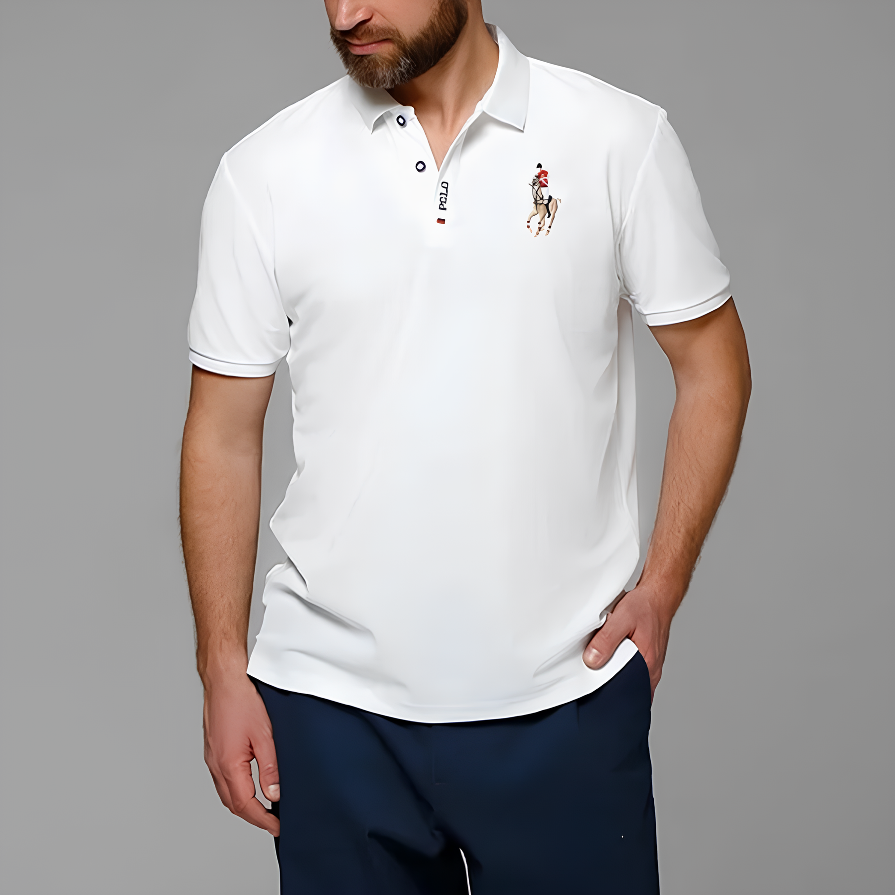 Camisa Polo Masculina Portuga Branca