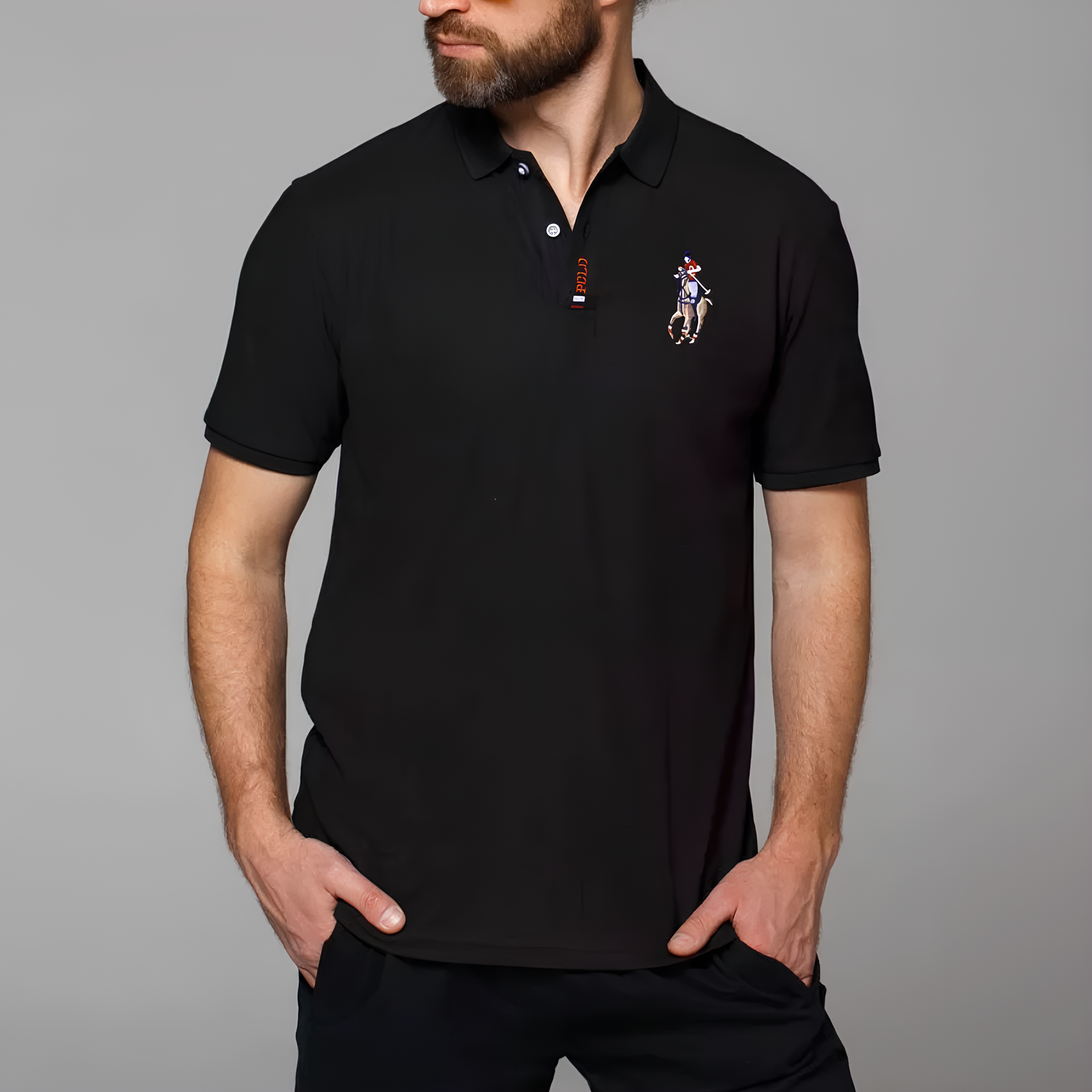 Camisa Polo Masculina Portuga Preto