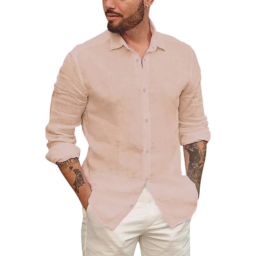 Camisa de Linho Masculina Ministry Caqui