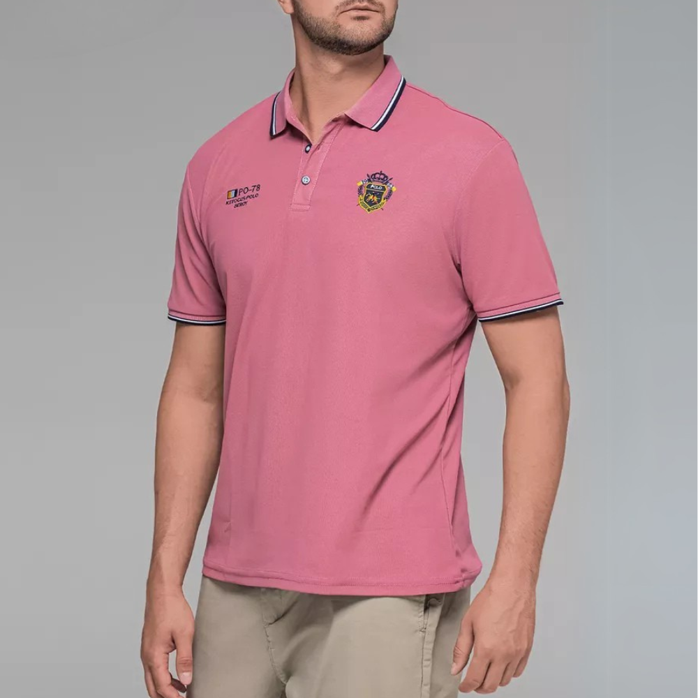 Camisa Masculina Polo Rosa