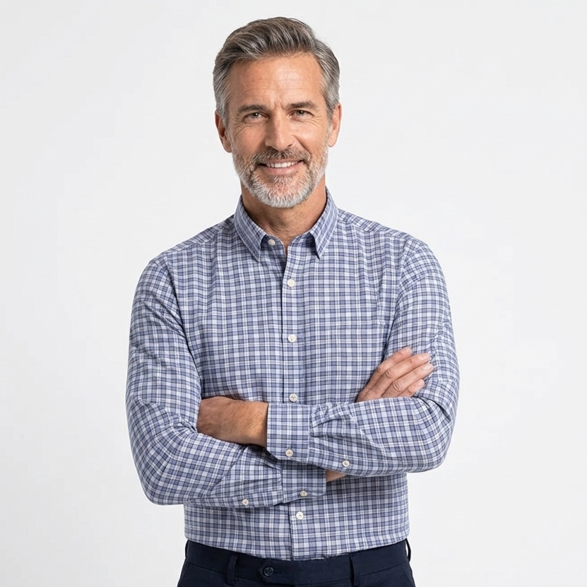 Camisa Masculina Xadrez Colorado Manga Longa