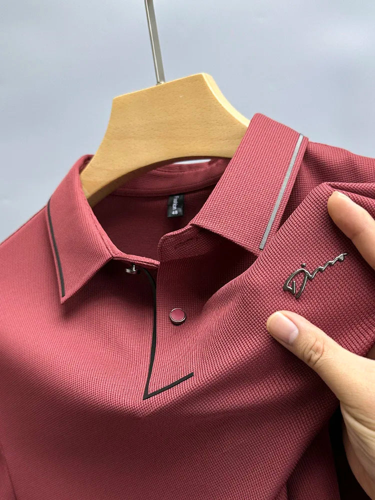 camisa masculina polo vermelha detalhe logo