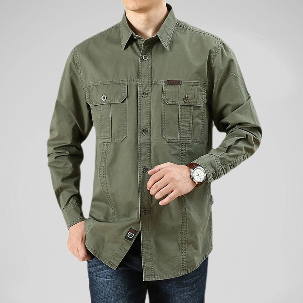 camisa masculina verde militar