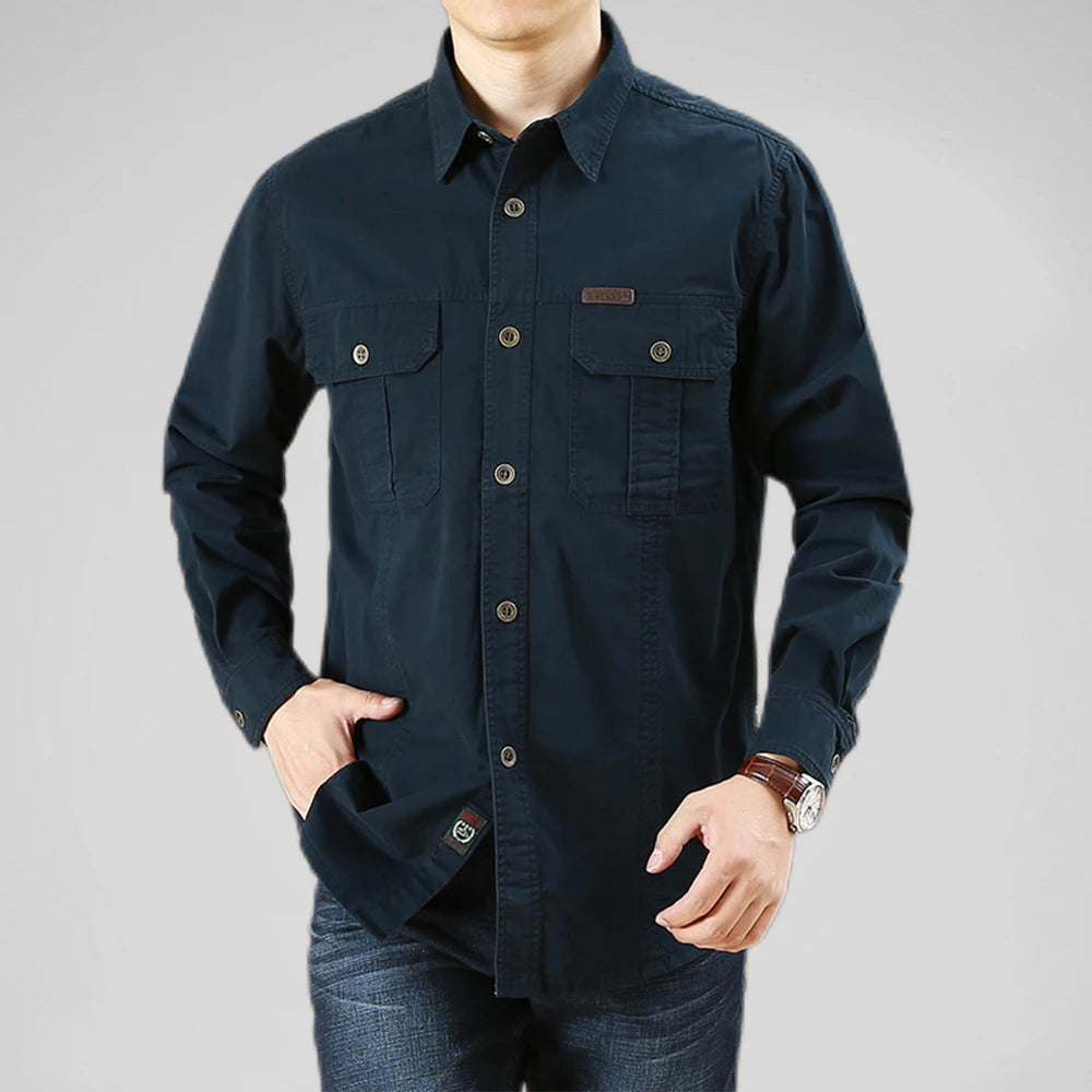 camisa militar masculina azul escuro