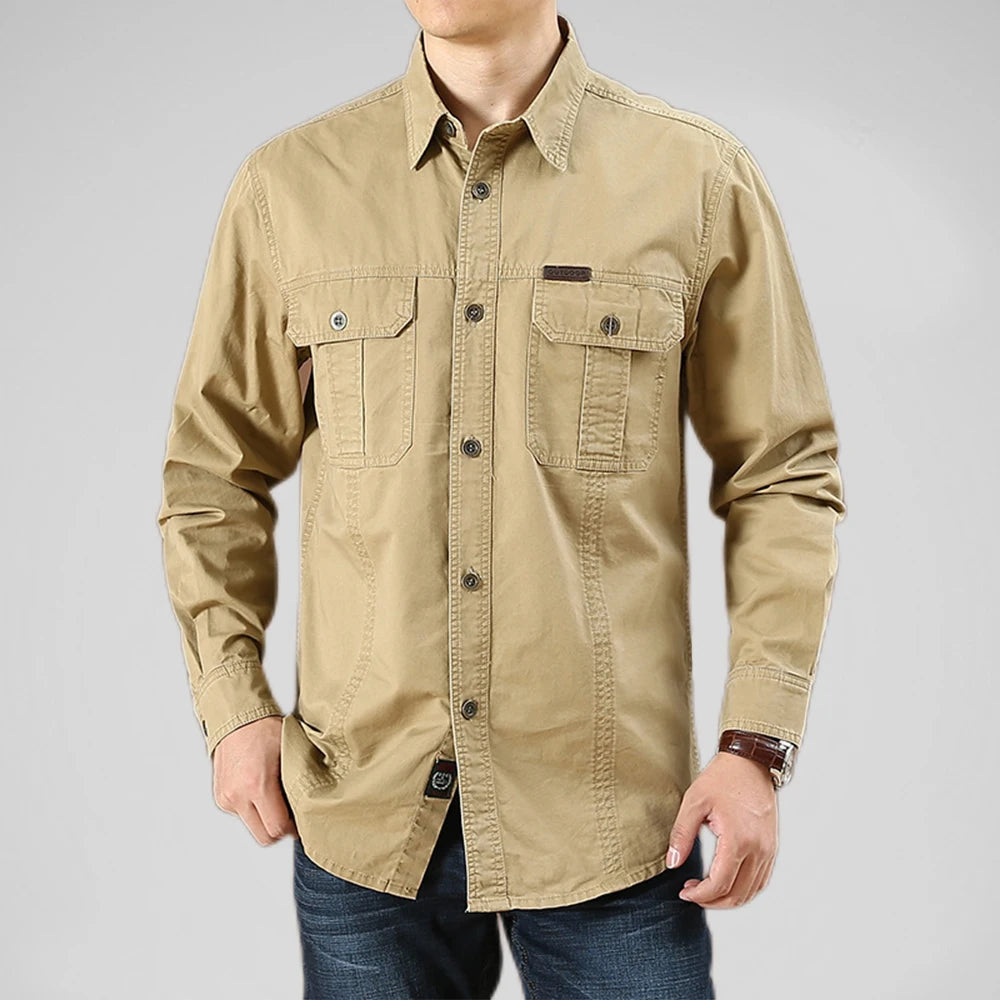 camisa militar masculina caqui