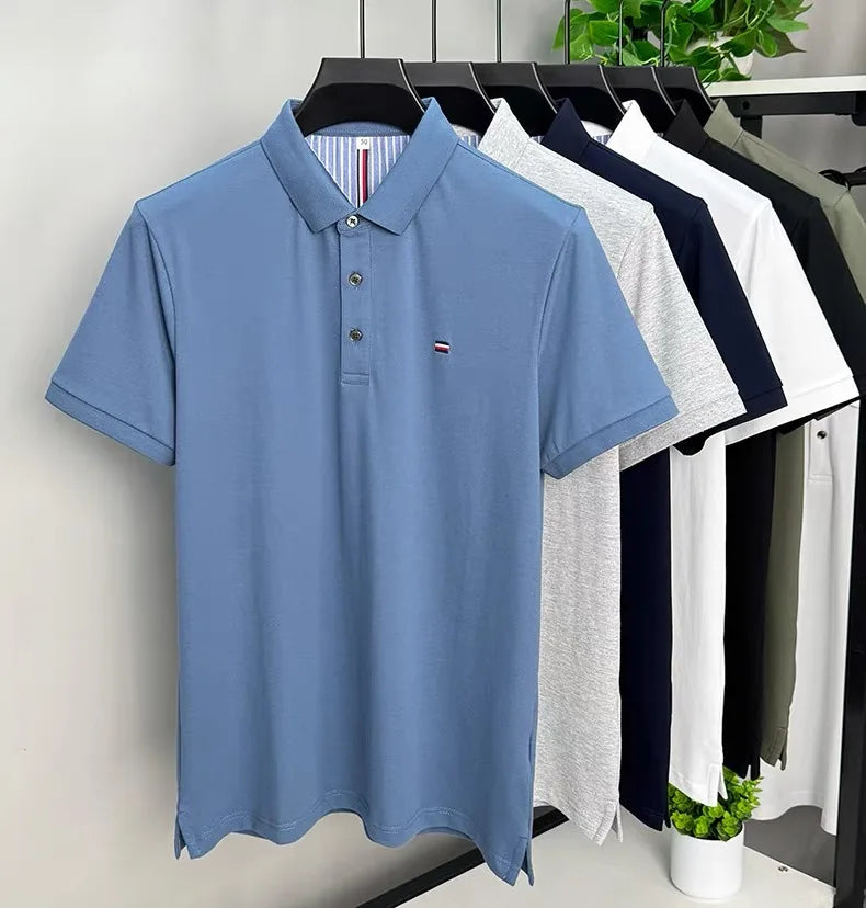 camisa polo masculina azul cabide