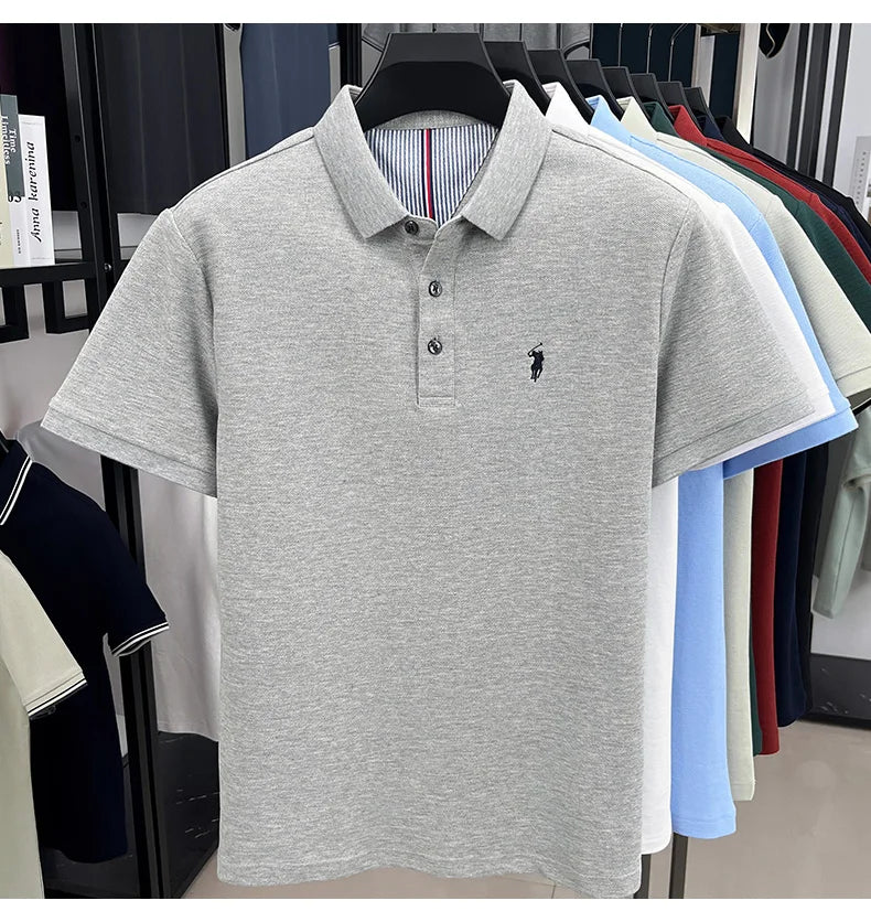 camisa polo masculina cinza cabide