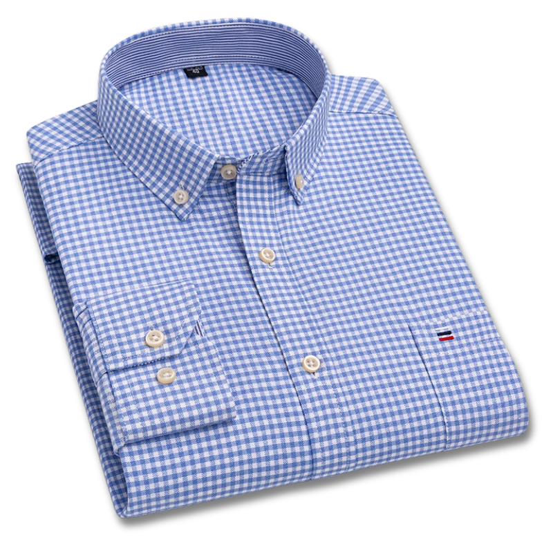 Camisa Masculina Mini Xadrez Manga Longa