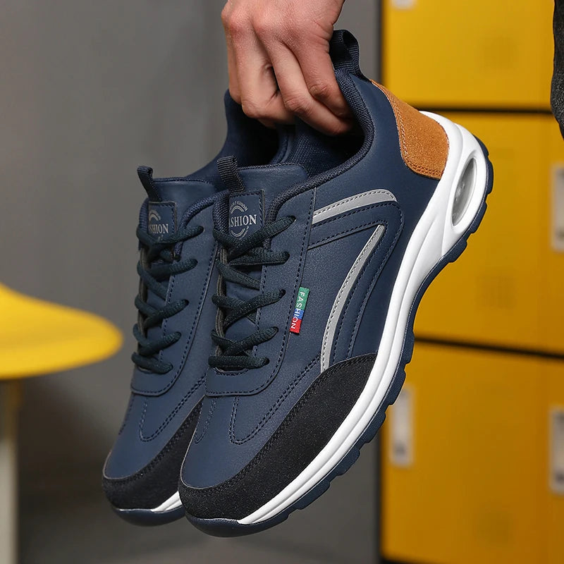 tenis azul masculino detalhes