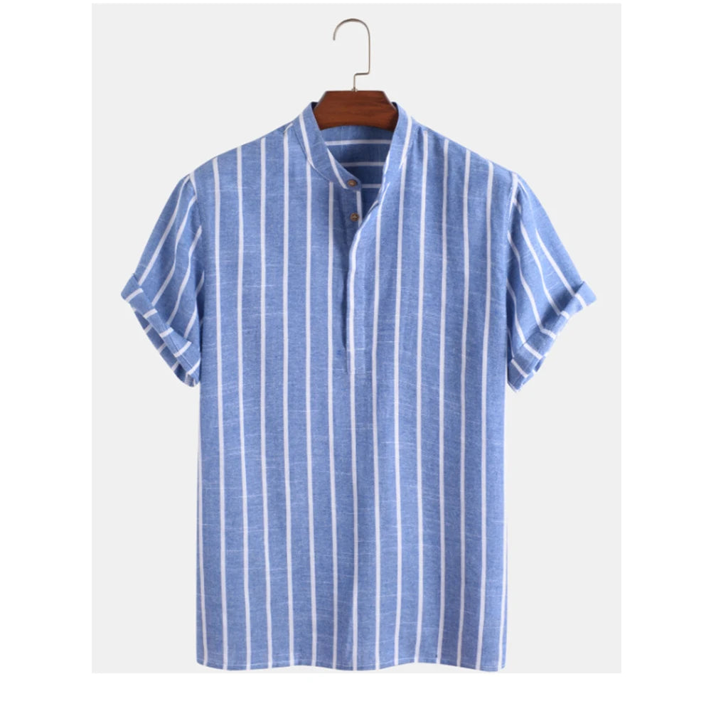 Camisa Casual Masculina Sinerg Frente Azul