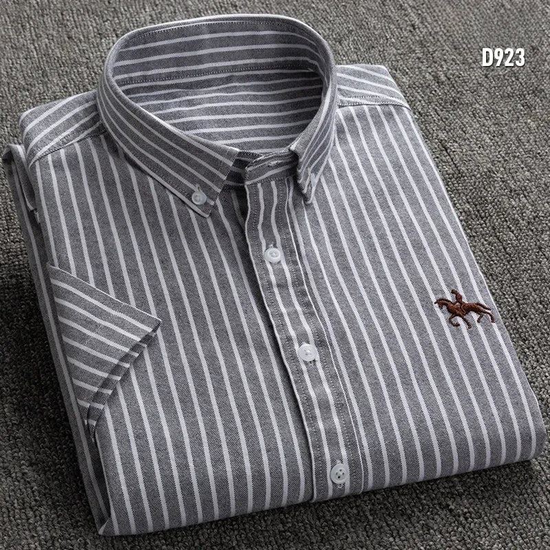 Camisa Masculina Listrada Cinza