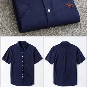 Camisa Masculina azul detalhes