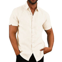 Camisa de Linho Masculina Genebra Bege