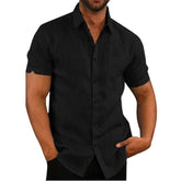 Camisa de Linho Masculina Genebra Preta