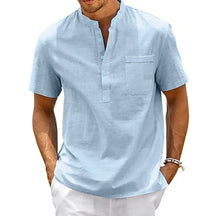 Camisa de Linho Masculina Georgio Azul claro