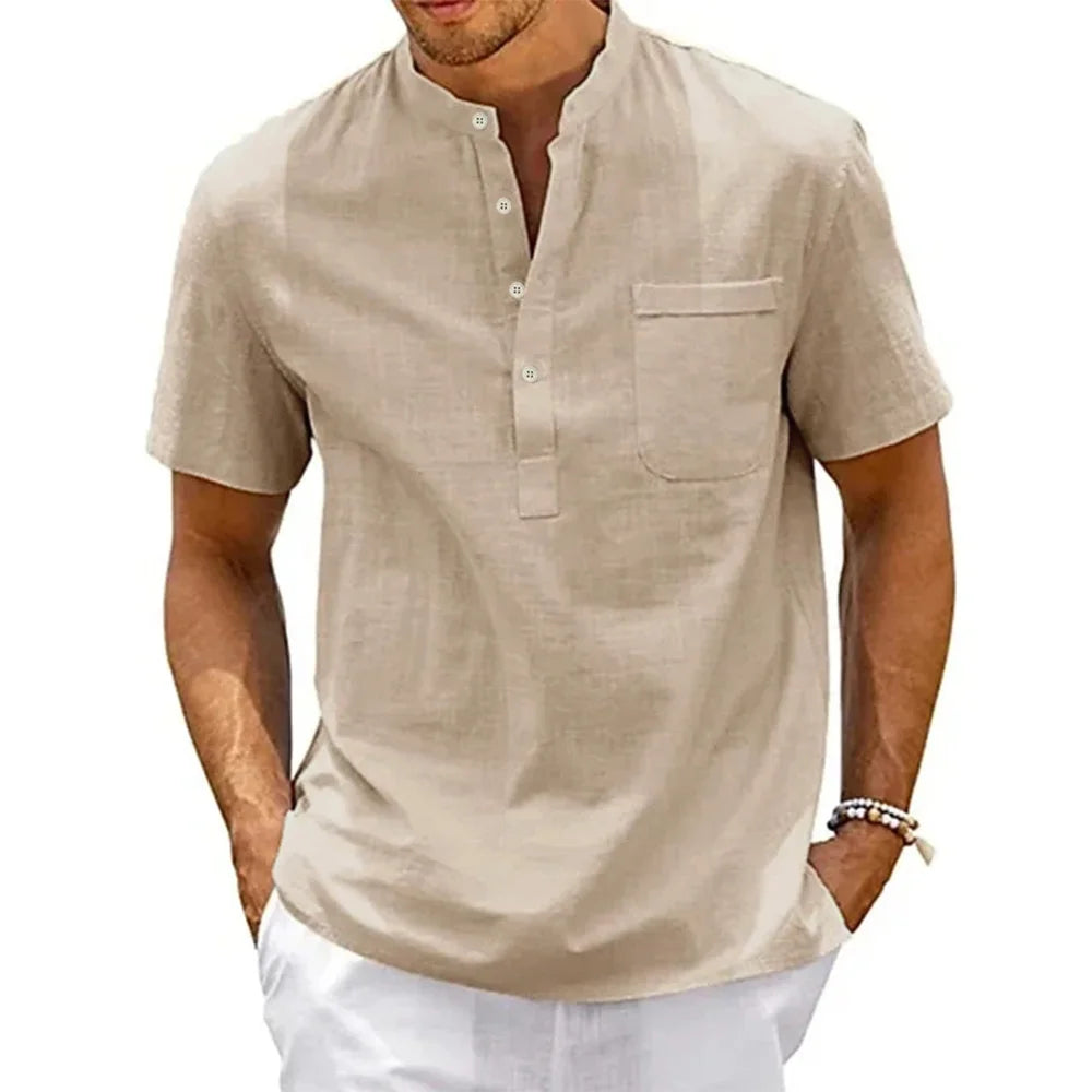 Camisa de Linho Masculina Georgio Caqui