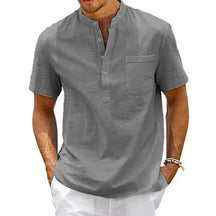 Camisa de Linho Masculina Georgio Cinza