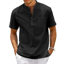 Camisa de Linho Masculina Georgio Preta