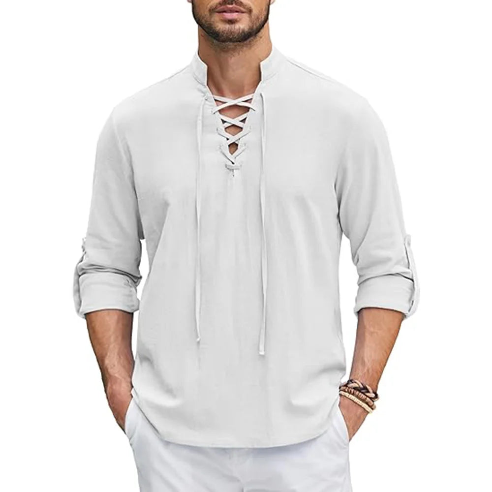 Camisa de Linho Masculina Lagunas Banca