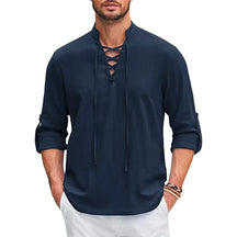 Camisa de Linho Masculina Lagunas Marinha