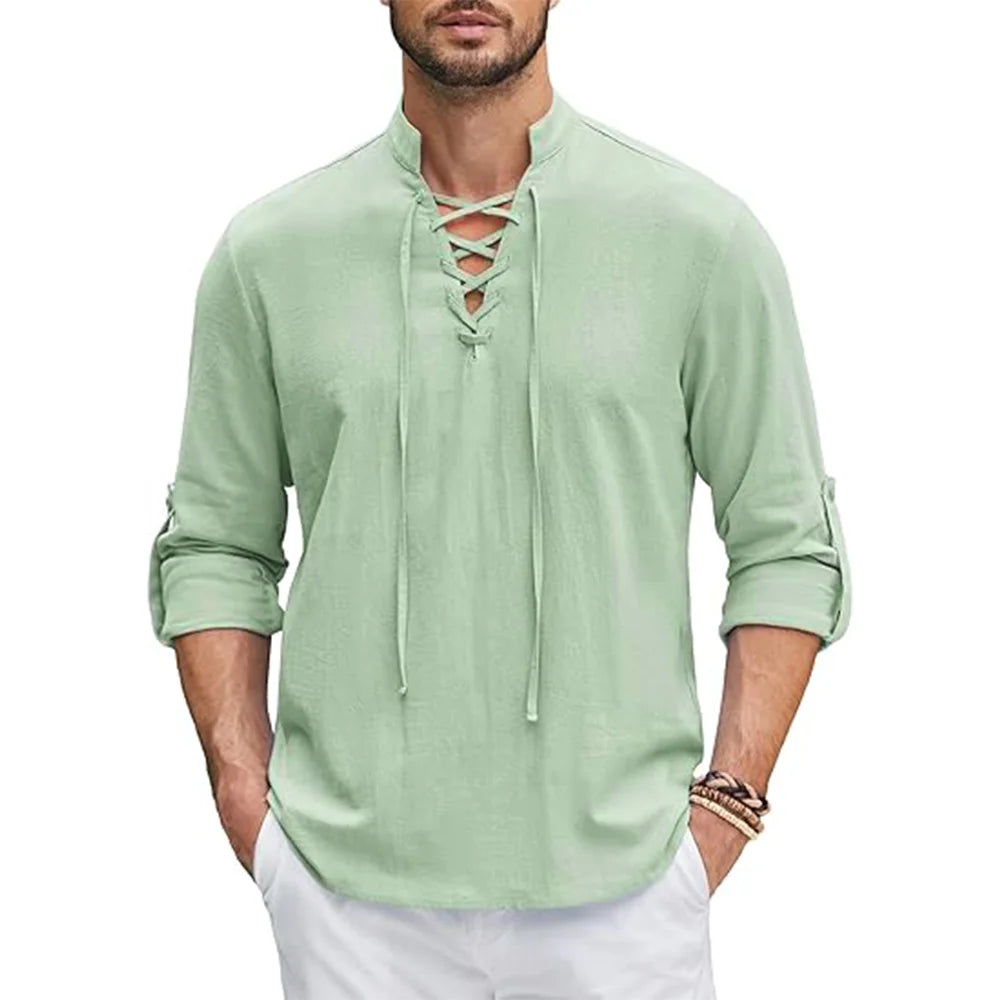 Camisa de Linho Masculina Lagunas Verde Claro