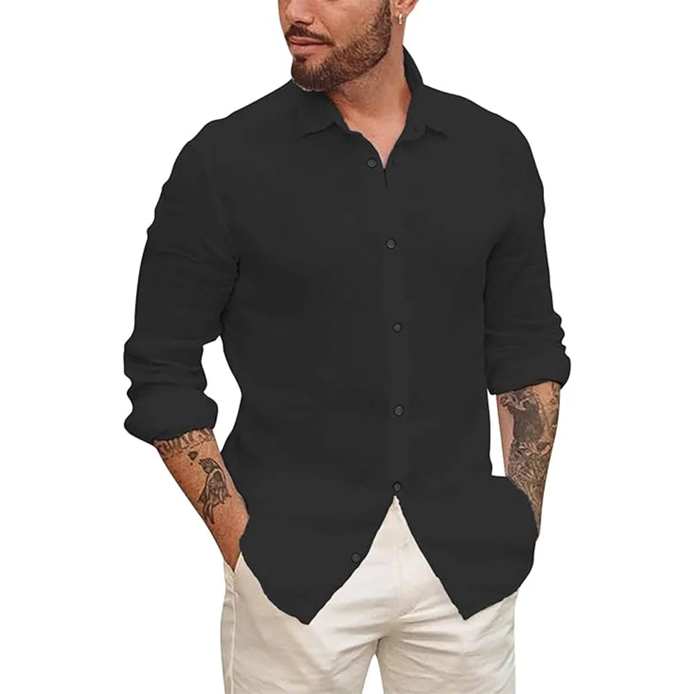 Camisa de Linho Masculina Ministry Preta