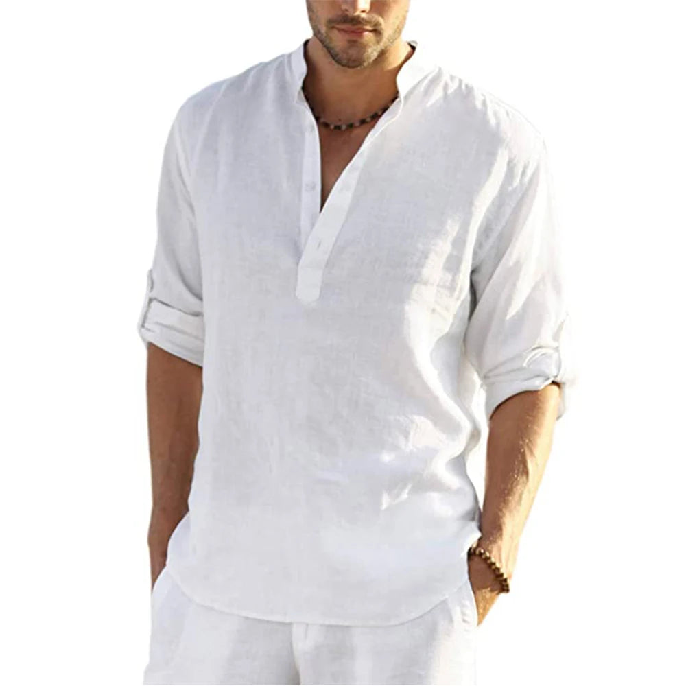 Camisa de Linho Masculina Pipa Branca