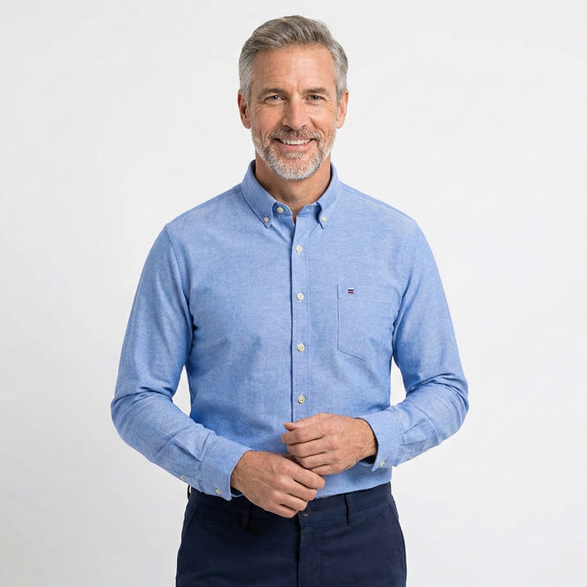 Camisa Masculina Oxford Manga Longa