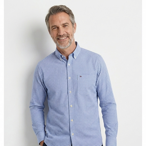 Camisa Masculina Mini Xadrez Manga Longa