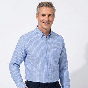 Camisa Masculina Soft Listrada Manga Longa