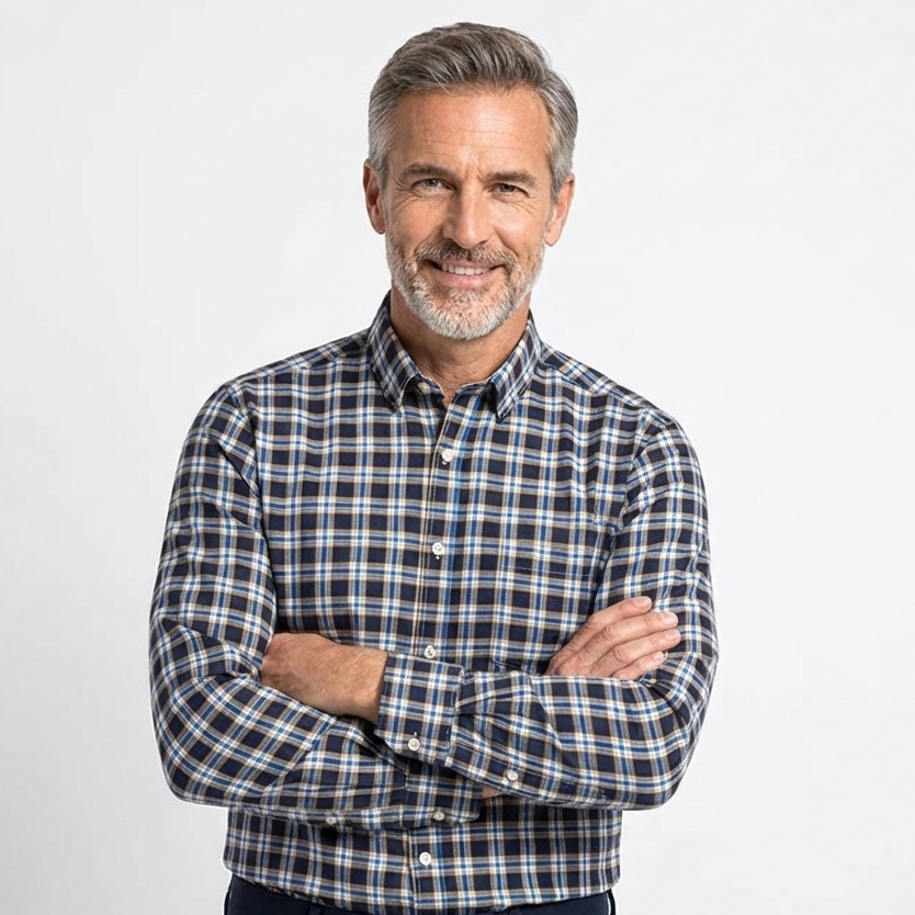 Camisa Masculina Xadrez Barreto Manga Longa