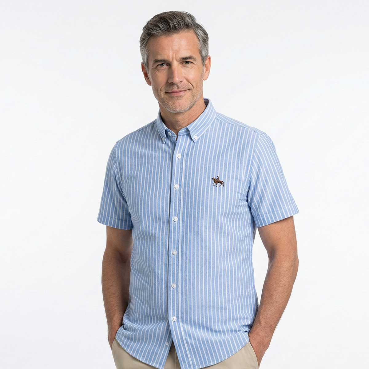 Camisa Masculina Listrada Manga Curta