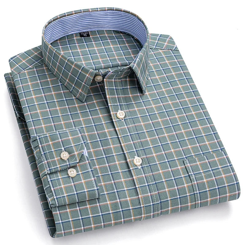 Camisa Masculina Xadrez Manga Longa