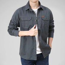 camisa militar masculina cinza