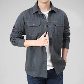 camisa militar masculina cinza
