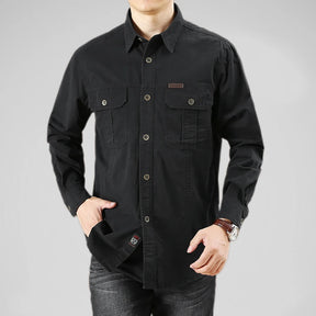 camisa militar masculina preta