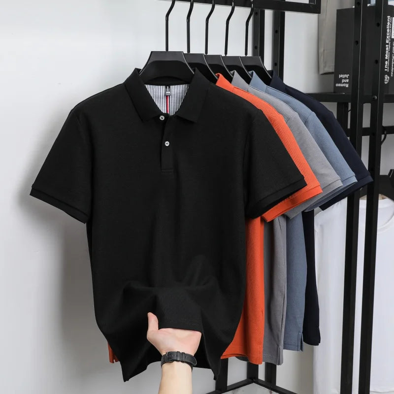 camisa polo masculina preta1 cabide