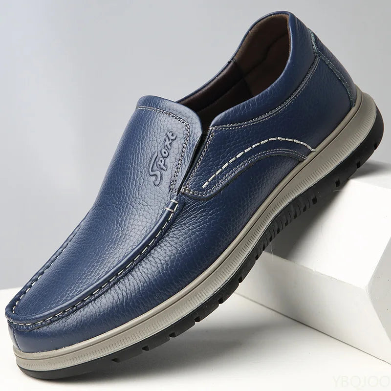 sapato couro genuino azul
