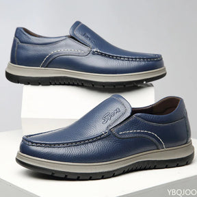 sapato couro genuino par azul